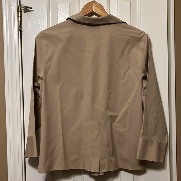 Talbots tan long sleeved blouse, size 12 petite - Picture 5 of 6